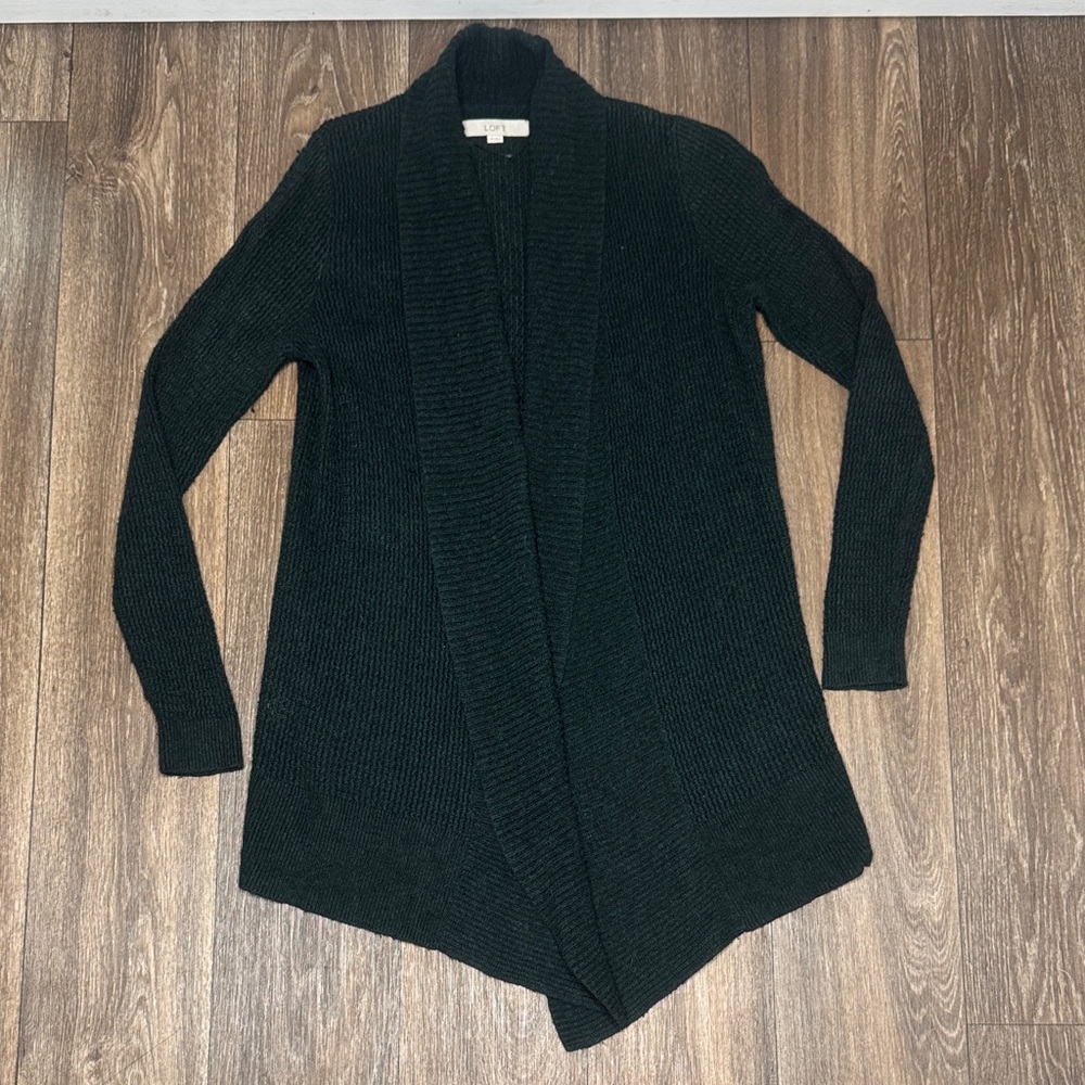 LOFT Dark Green Cardigan Sweater Women’s Size XS